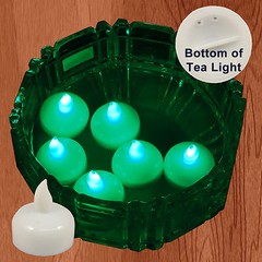 FREESH 18X Waterproof LED Floating Tealight Flameless Candle Wedding Party Green