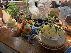 Rustic Wooden Wedding Cake Topper Love Heart Bridal Shower Decor 7×10”