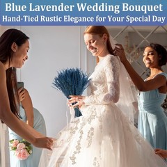 2 Bundles 350 Stems Dried Blue Lavender Flowers, 17″ Dried Lavender