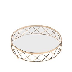 GOLD CLEAR 16″ Round Metal Glass Geometric CAKE STAND Party Wedding Decorations