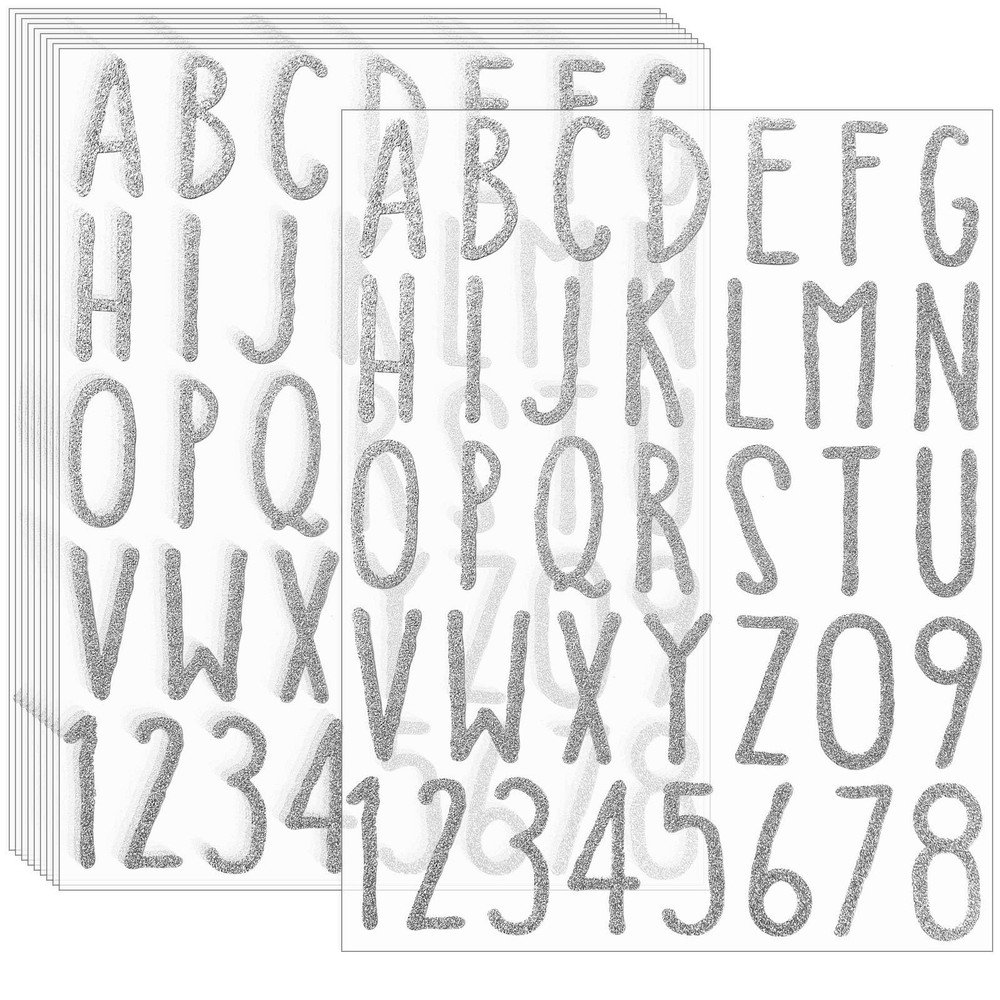 Glitter Alphabet Letter Stickers 360 Pieces 10 Sheets Self Adhesive Letters(S…