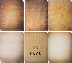 120 Aged Paper – Antique Looking Vintage 8.5 x 11 inches, 120 AGED PAPER