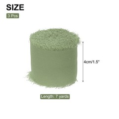 Chiffon Ribbon, 1.5″x7 Yard Silk Dusty Green Tulle Satin Fabric Ribbon,3pcs