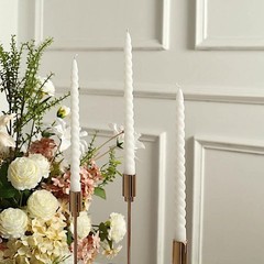 Taper Candles 12 Unscented White 11 in Long Spiral Premium Wax 11″,