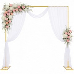 8FT x 8FT Backdrop Stand Heavy Duty Pipe and Drape Kit, 8 x 8 FT Gold