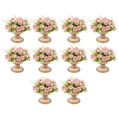 10pcs Gold Metal Flower Trumpet Vases Wedding Party Centerpieces Romantic Decor