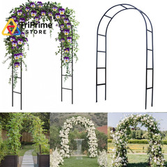 Garden Arch Trellis for Climbing Plants Outdoor – 4.6 * Without base, Black