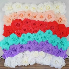 4 pcs 12″ Blush Artificial Large Roses Flowers Wall Backdrop Party Wedding