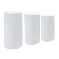 3 PCS Iron Cylindrical Display Stands Flower Display Rack Pedestal Base Type