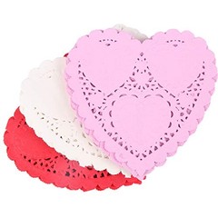 4 Inch 260pc Valentine’s Day Heart Doilies Paper Placemats Bulk for Cake,