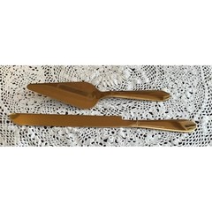 Weddingstar Cake Topper Lefton China Bowl Einsley Gold Tone Knife and Server Set