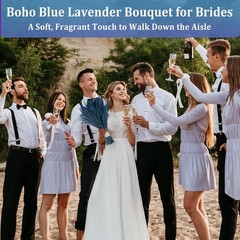 2 Bundles 350 Stems Dried Blue Lavender Flowers, 17″ Dried Lavender