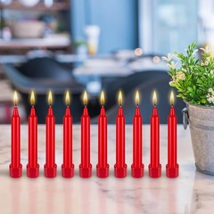 HS Candle 10 pcs Unscented 4 Inch Red Taper Candles, Multi 4 inch,