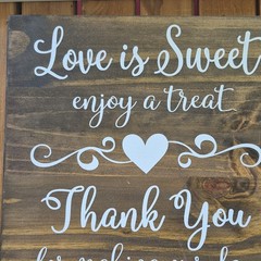 Wood Wedding Signs Set, Reusable Hanging Decorations, White Brown, 5 Pieces