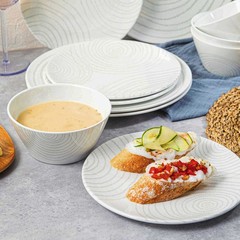 Bzyoo Bpa-Free Dishwasher Safe 100 Melamine Plastic Plate Bowl Set Casual