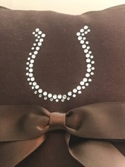 Brown Satin Western Wedding, Crystal Horseshoe Accessory 4 Piece Set