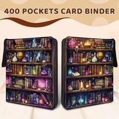 Wazzio Card Binder 4 Pocket, 3-Ring Trading Card Binder with 50 Removable Dou…