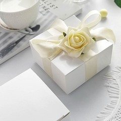 White 100 pcs Cake FAVOR BOXES 4″x4″x2″ Wedding Party Decorations GIFT Supply