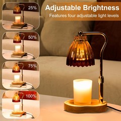 Candle Warmer Lamp with Timer Dimmable, Standard size, Gold