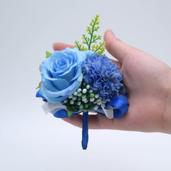 Rose Flower Corsage and Boutonniere Set 2,Handmade Silk Flowers Corsage Wristlet