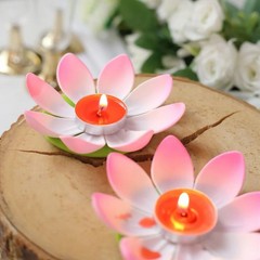 10 Lotus Flower 5″ Assorted Colorful Tealight Floating Candles Party Decorations