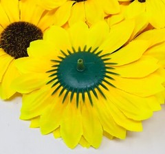 Levana 50 Pc Fake Sunflower Heads 4 in Silk Sunflowers Double Petals Artificial