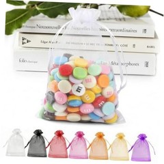 50 Pack Organza Bags 5 x 7 in Small Mesh Gift Bags 1 count (Pack of 50) White