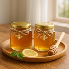 50 Pack 1.5 oz Hexagonal Mini Glass Honey Jars in Bulk with Wooden 50 pack