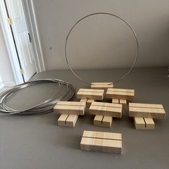Metal Floral Hoop Centerpiece with 12PCS Wood Place Card Holders