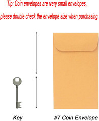 500 PCS #7 Coin Envelopes, 3.5 X 6.5 Inches Brown Kraft Envelopes Classic Small