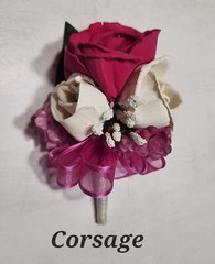 Fuchsia Rose Calla Lily Sola Wood Bridal Wedding Bouquet Accessories