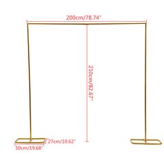 Metal Wedding Arch Frame Gold Iron Garden Party Stand Backdrop Flower Display~