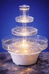 12.5″ Lighted 3-Tier Wedding Cake Fountain – Clear Decorative Centerpiece, Plug-