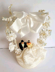 Vintage 1950s Bride & Groom Wedding Cake Topper w/Original Box Custom Built