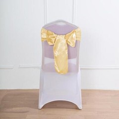 10 Champagne Satin CHAIR SASHES Ties Bows Wedding Party Reception Decorations