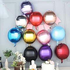 2 BURGUNDY 14″ wide 4D Orbz Round Mylar Foil Balloons Wedding Party Supplies