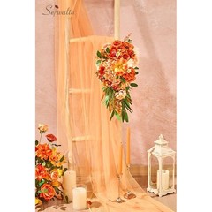 Silk Rose Bouquet Wedding Decor Faux Flowers Handcrafted Bridesmaid Gift New