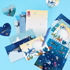 WERNNSAI 69 PCS Stationery Letter and Envelopes, Shark Kids Stationery Set, L…