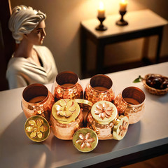 Copper Plated Hammered Dry Fruit Jars Indian Return gift Wedding Favor Gift
