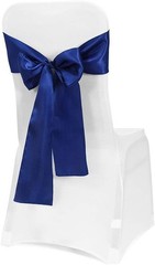 Durable Satin Chair Ties 50 Count Royal Blue for Engagement and Birthday Events