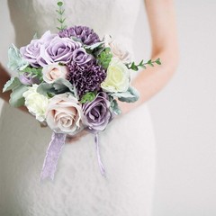 Rinlong 9″ Wedding Bouquet for Bride Bridal Bridesmaid Artificial Flowers Pas…