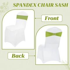 Mds Pack Of 50 Spandex Chair Sashes Bow Premium Stretch Chair Cover Band Buckle