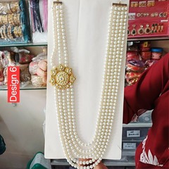 Indian Wedding Groom Pearl Necklace,Sherwani Mala,Three and Five Layer Mala