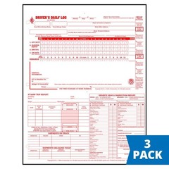 J. J. & Inc. 5-In-1 Driver Daily Log 3 Pack Shrinkwrapped