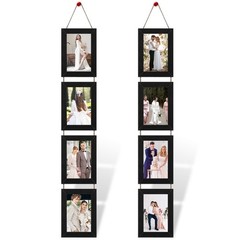 4×6 Black Hanging Collage Picture Frames Set of 2, 8 Openings Collage Photo F…