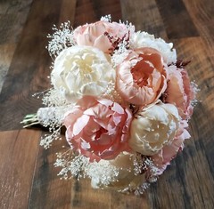 Light Pink White Bridal Bouquet Blush Peony Bridesmaid Sola Wood Wedding Flowers