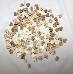 150 Wood Hearts Wedding Shower Venue Confetti DIY Crafts .5″ Mr Mrs Bride Groom