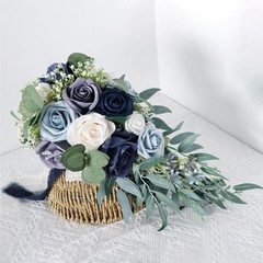 Wedding Bouquets for Bride Waterfall Artificial Roses Bunch Floral Holding