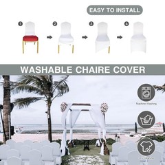 100 PCS Banquet Chair Covers for Wedding Universal Polyester Spandex Chair Co…