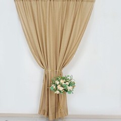 8 ft x 8 ft NATURAL Faux Burlap Backdrop Drape CURTAIN PANEL Party Decorations